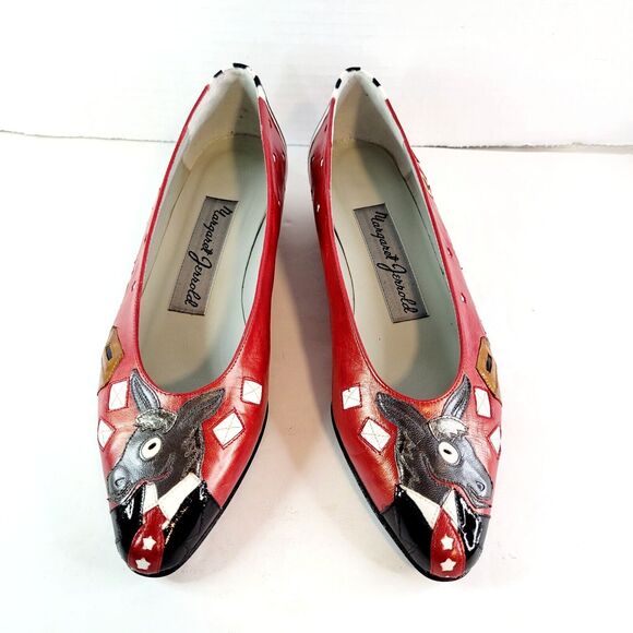 Rare Democratic Donkey MARGARET JERROLD 1996 Election Shoes Heels Pumps Sz 6.5 - Picture 5 of 14